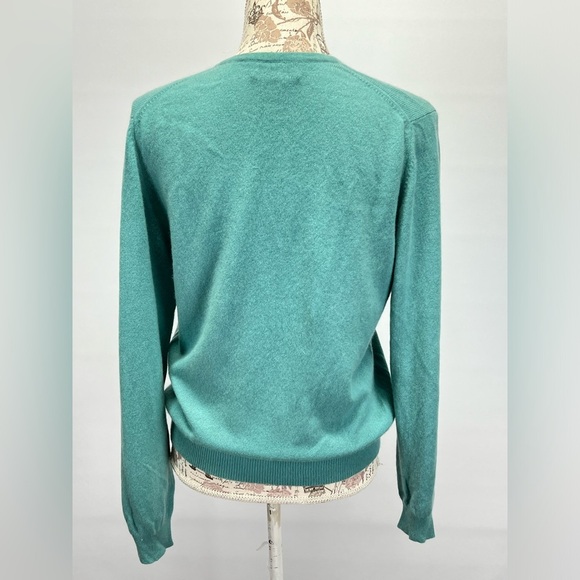 CHARTER CLUB Aqua blue 💯 Cashmere crew‎ neck sweater size M - Picture 5 of 12
